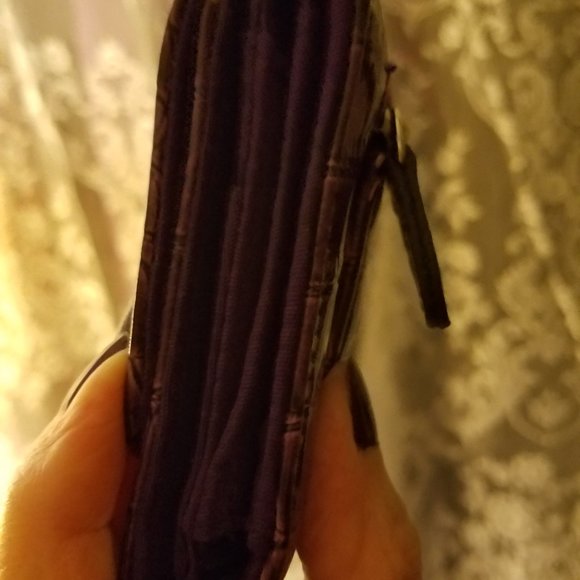GORGEOUS PURPLE ANIMAL EMBOSSED WALLET WITH CHECK BOOK HLD AND CREDIT CARD SLOTS - Picture 7 of 13